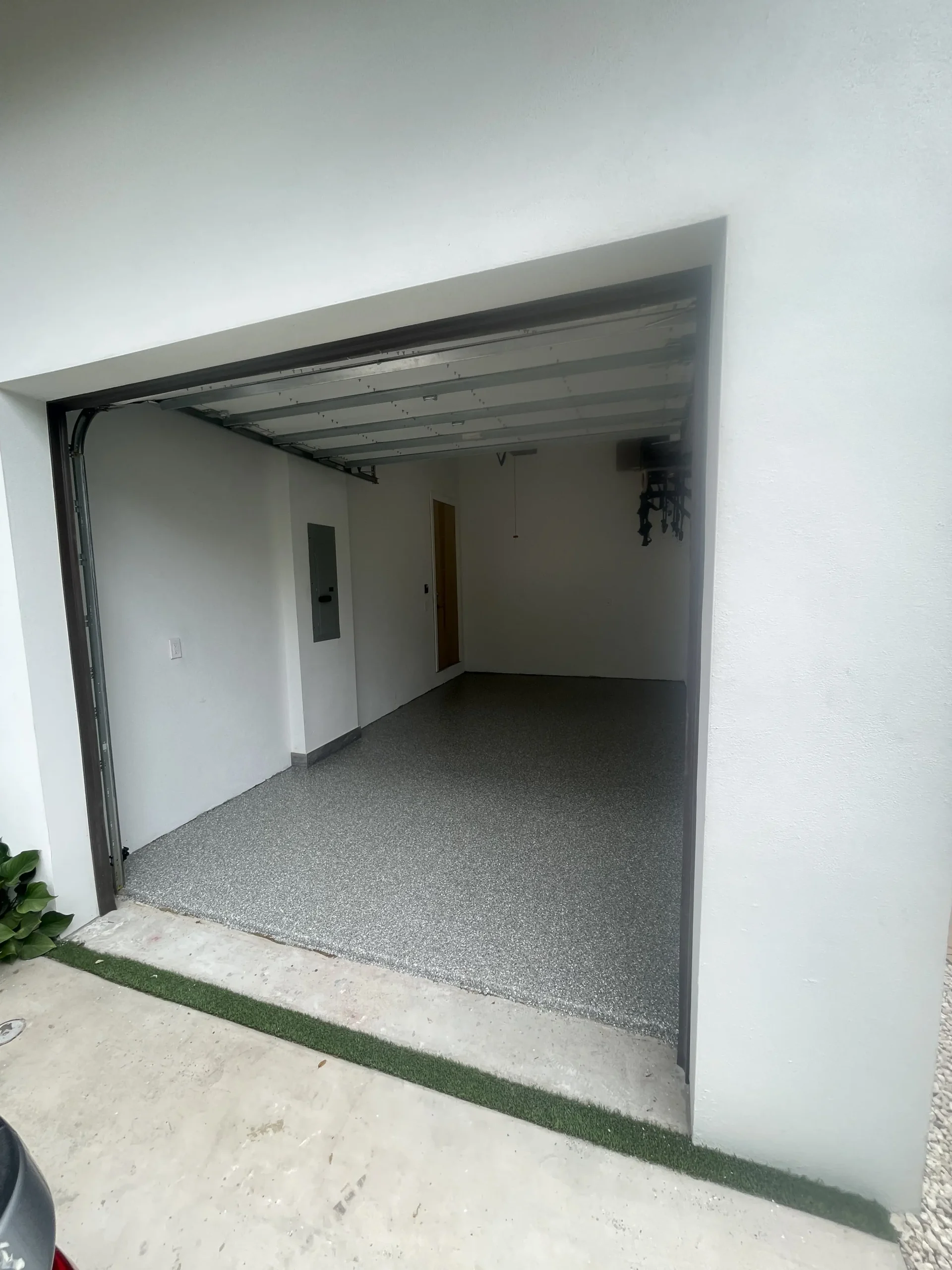 Before and after epoxy floor transformation Fort Lauderdale